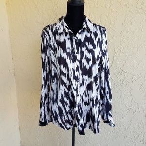 Calvin Klein Long Sleeve Button Down Top Large